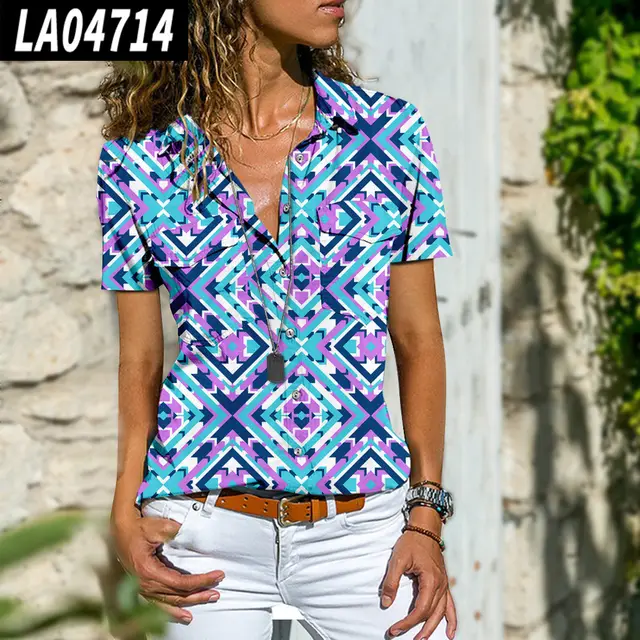 Women's Loose Short Sleeve Blouse 6 Style - Shop at LoveMi