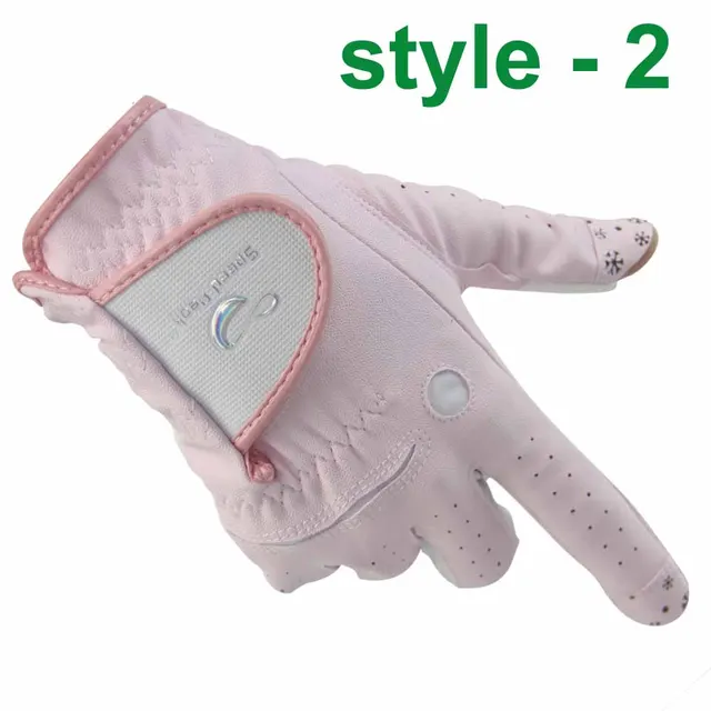 PU Fabric Breathable And Convenient Sun Protection Hands Golf Fingerless Gloves Light Pink - Shop at LoveMi