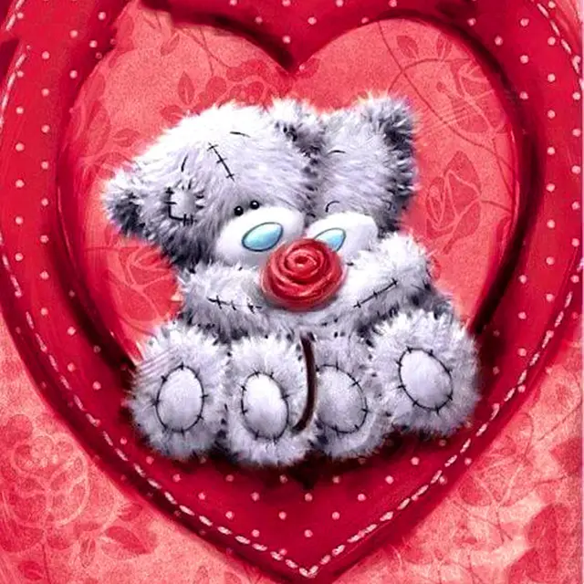 Diamond Painting Bear Heart 3D Embroidery Cross Stitch 5D Home Decoration Bear Heart - Shop at LoveMi