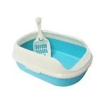 Pet Cat Litter Box With Shovel High-side Polyester Cat Litter Box - Blue