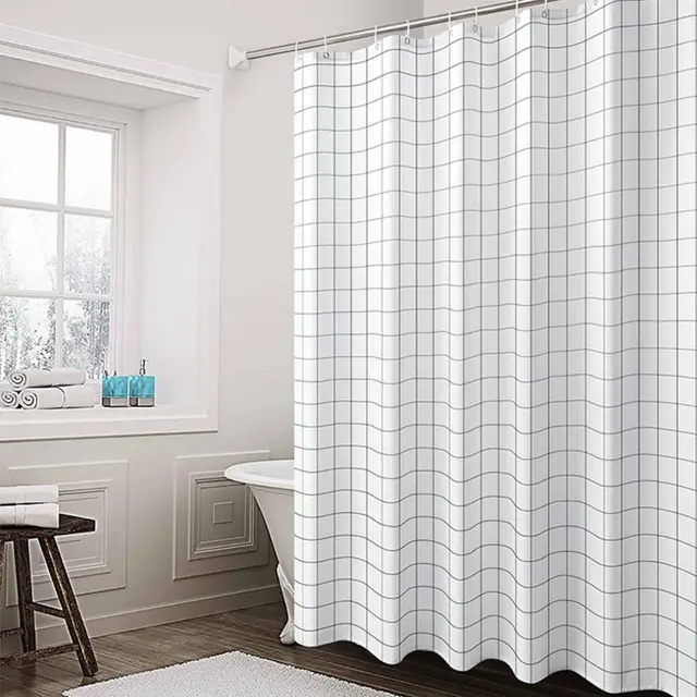 Thickened Shower Curtain, Mildew Proof Curtain, Water Curtain Thickened Black And White Grid - Shop at LoveMi