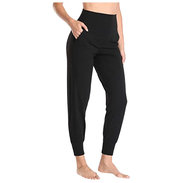 Product Lulu New Casual Multicolor Loose Bottoming High Waist Yoga Pants Black - Shop at LoveMi