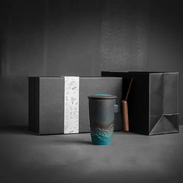 Large capacity Mug, Ceramic Tea With Lid Mo Qing Gift Box - Shop at LoveMi