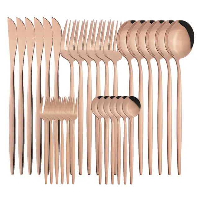 Stainless Steel Cutlery Set Creative Hotel Coffee Spoon Fruit Cake Rose Gold - Shop at LoveMi