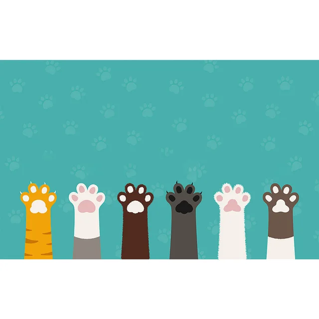 Square Rectangular Modern Minimalist Kitchen Floor Mat Cat Paw - Shop at LoveMi