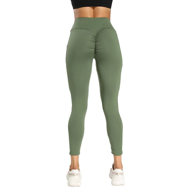 Fashion Stitching High Waist Yoga Pants Army Green - Shop at LoveMi