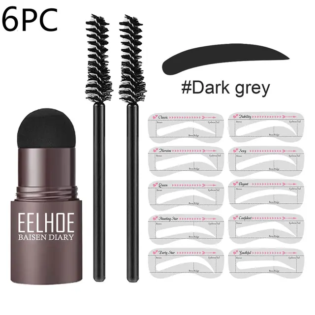Eyebrow Mold Set Makeup Powder Dark Grey Suit 6Pc - Shop at LoveMi