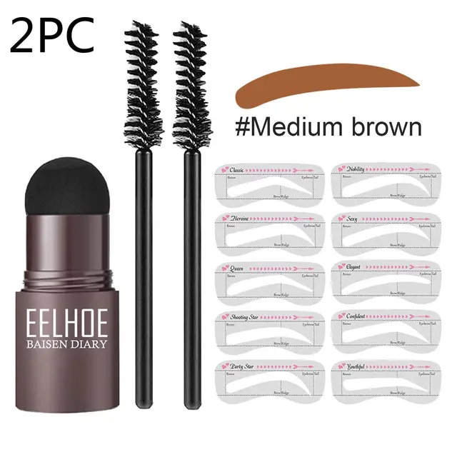 Eyebrow Mold Set Makeup Powder Medium Brown Suit 2Pc - Shop at LoveMi