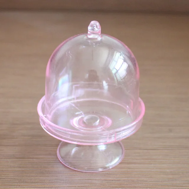 Simulation Food Play Transparent Plastic Cake Tray Cake Cover Pink - Shop at LoveMi