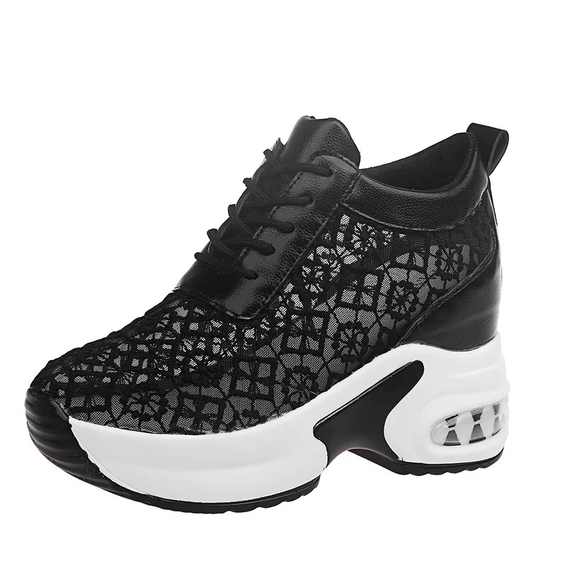 Sports Casual Single Shoes Women's Platform Net Shoes Black - Shop at LoveMi