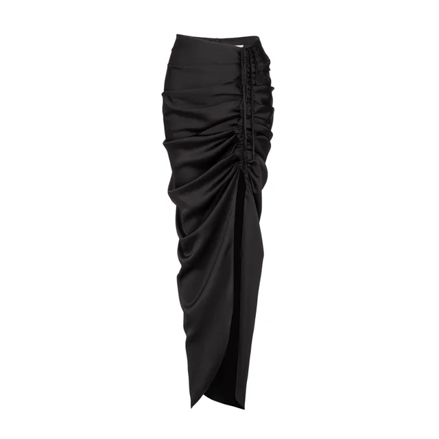 High Waist Split Long Temperament Skirt Black - Shop at LoveMi