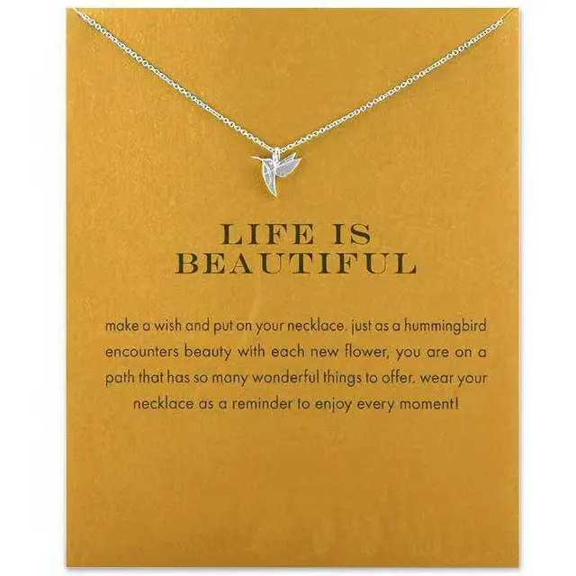 Pendant Necklace Gift Card With Information Card White K With Card - Shop at LoveMi