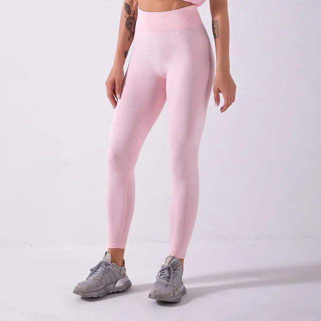 Breathable Super Stretch Seamless Sports Fitness Pants Light Pink - Shop at LoveMi