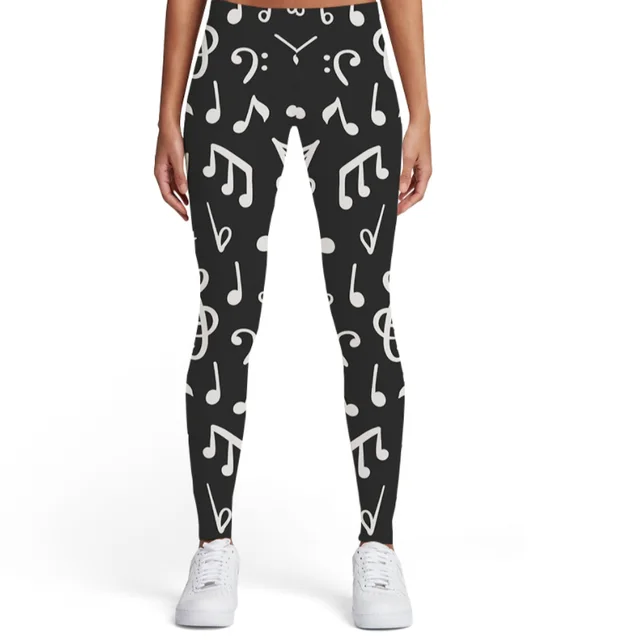 Digital Printed Stretch Slim Leggings Black - Shop at LoveMi