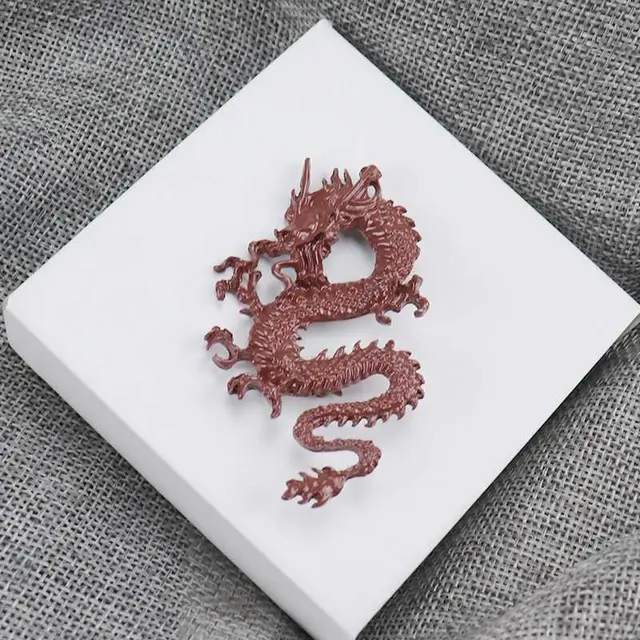 Five Elements Floor Dragon Atmospheric Brooch Brown - Shop at LoveMi