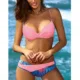 Printed Split Four-colour Swimsuit Bikini - Pink