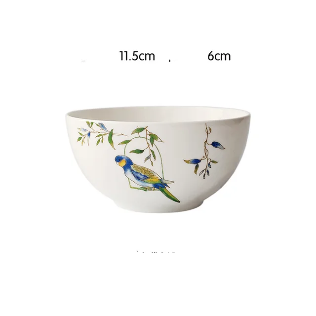 Parrot bone china tableware set Rice Bowl - Shop at LoveMi