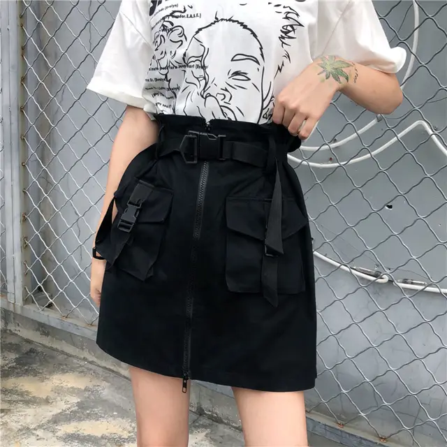 Women's Summer High Waist A Line Black Short Skirt In Dress Black - Shop at LoveMi