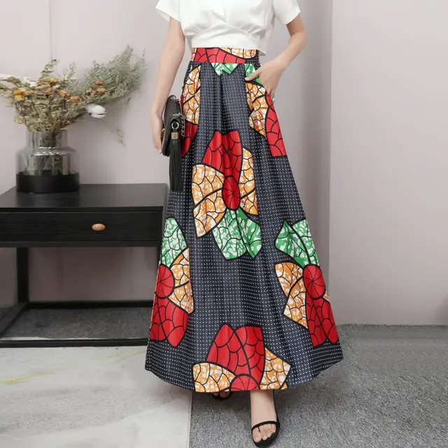 Women's High waisted A line Long Skirt Black - Shop at LoveMi