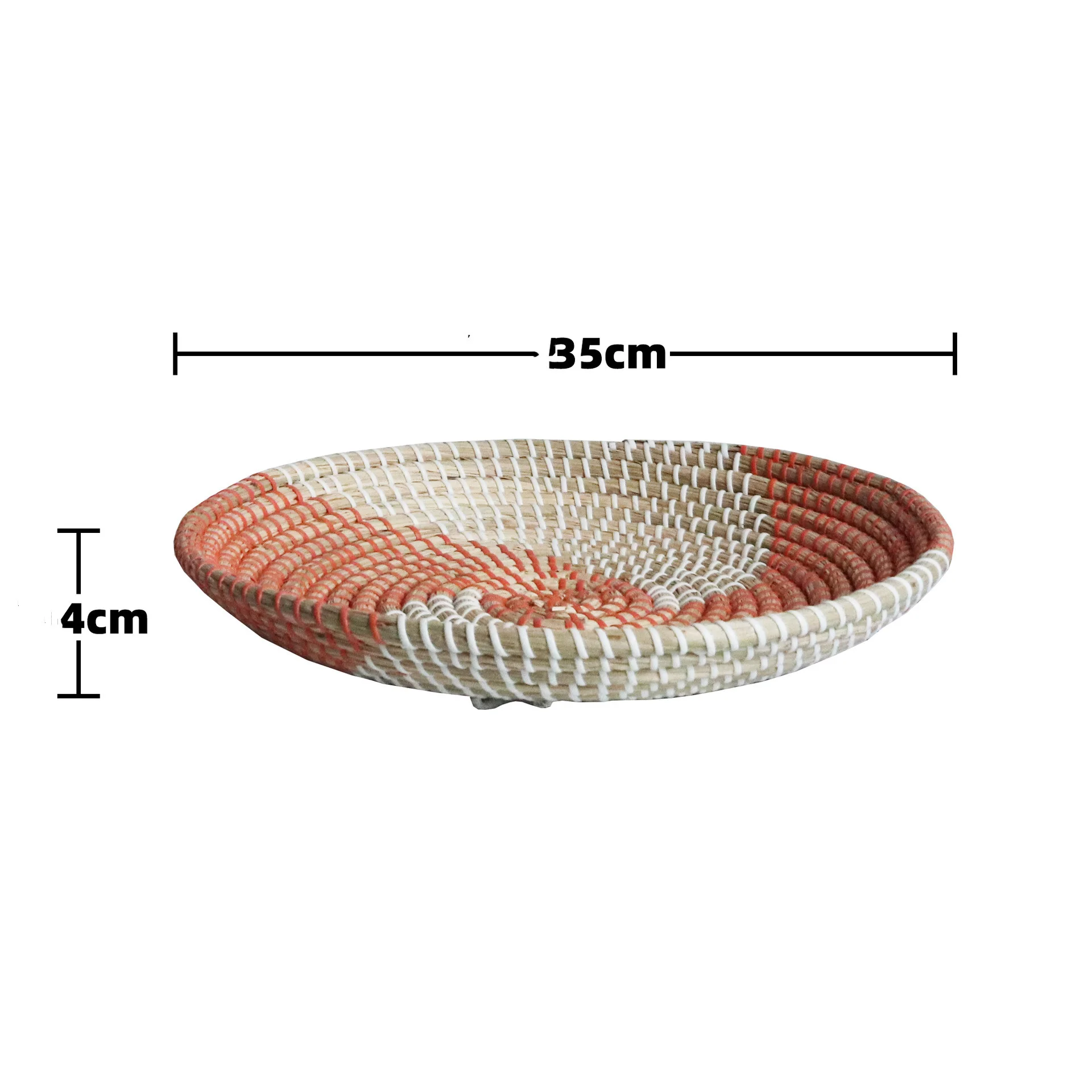 Ornament Tray Seaweed Woven Wall Decoration Pendant Straw Woven Tray - Orange - View 1