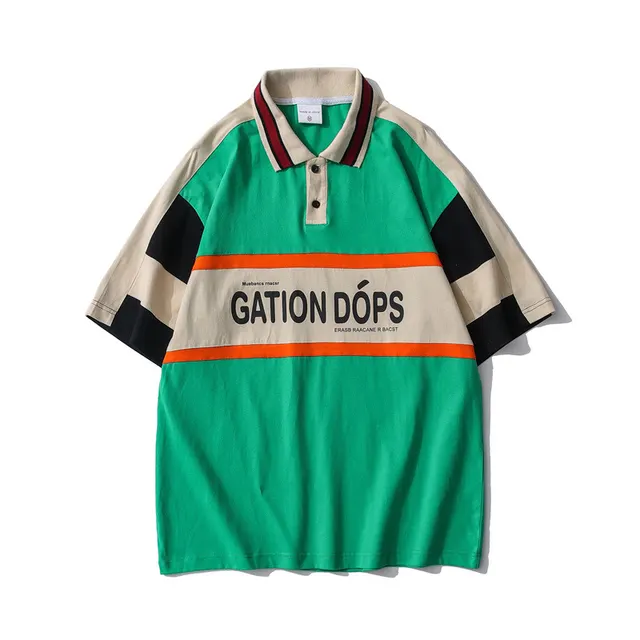 Trendy Brand Harajuku Bf Style Loose Couple Lapel T shirt Green - Shop at LoveMi