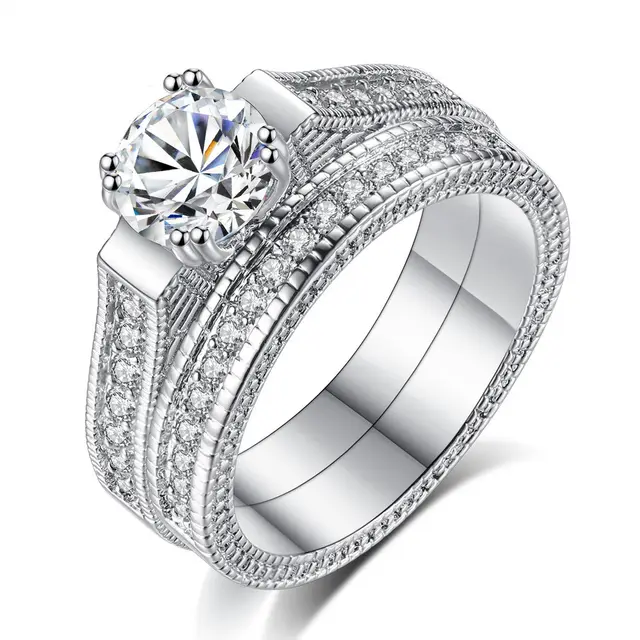 European And American Fashion New Jewelry Accessories Personality Ring Zircon 8Silver - Shop at LoveMi