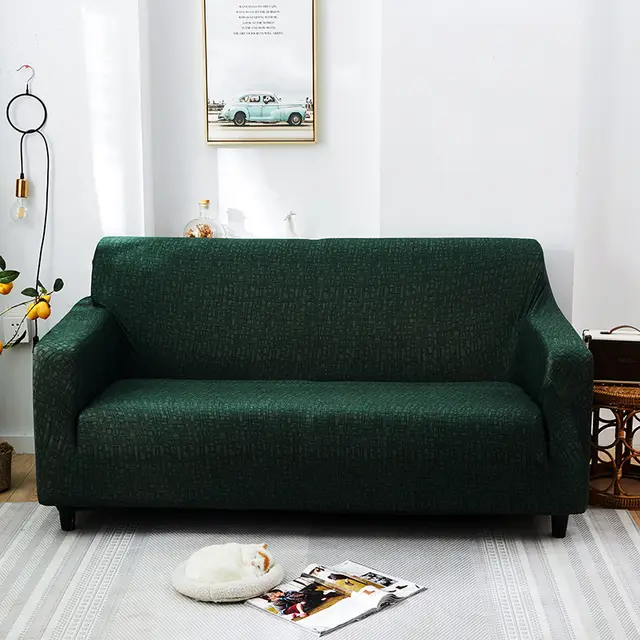 Solid Color All inclusive Universal Fabric Stretch Full cover Sofa Cover Light Green - Shop at LoveMi