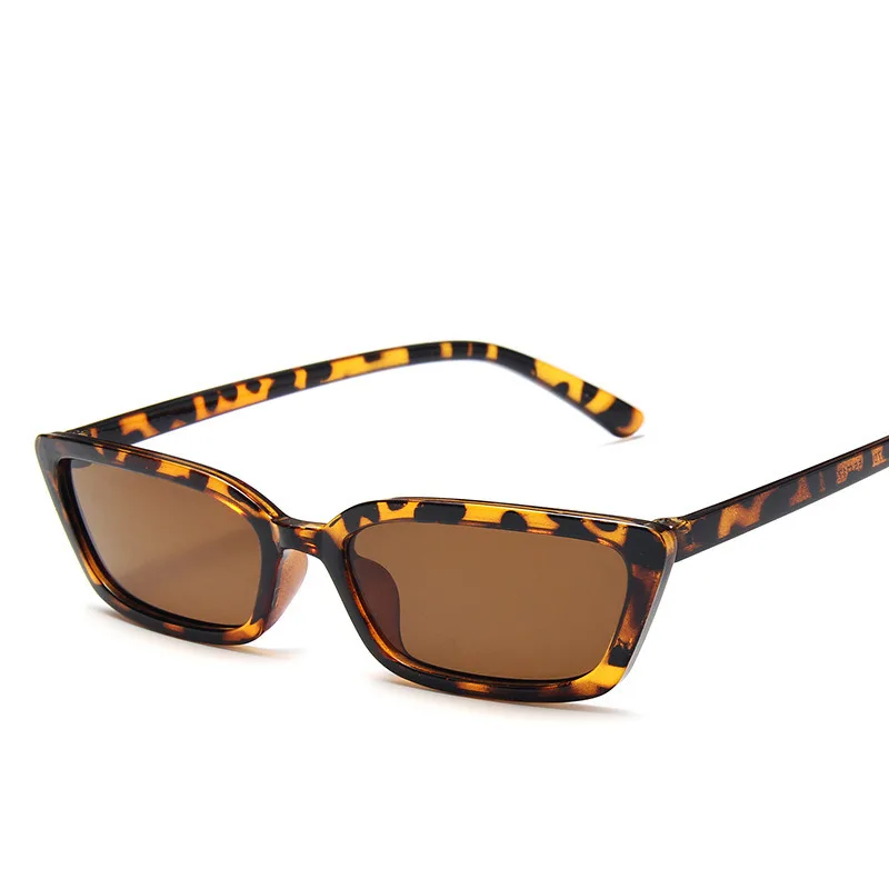 Narrow Frame Sunglasses Two-tone Sunglasses - Leopard