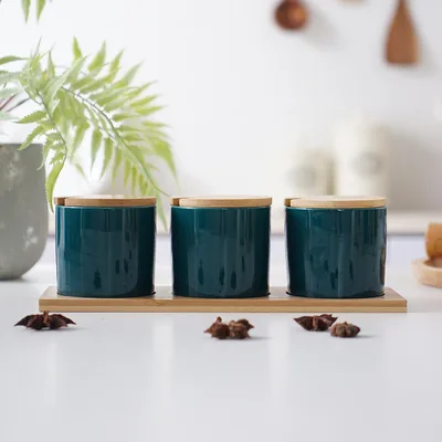 Seasoning Jar Seasoning Bottle Salt Monosodium Glutamate Seasoning Box Set Household Malachite Green Straight Mediu - Shop at LoveMi