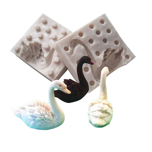 Fondant Silicone Mold 3D Three dimensional Swan Cake Decoration Silicone Mold Light Grey - Shop at LoveMi
