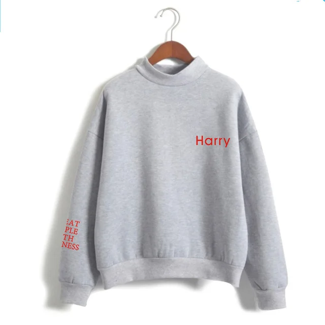 Casual High neck Long sleeved Sweater Grey - Shop at LoveMi