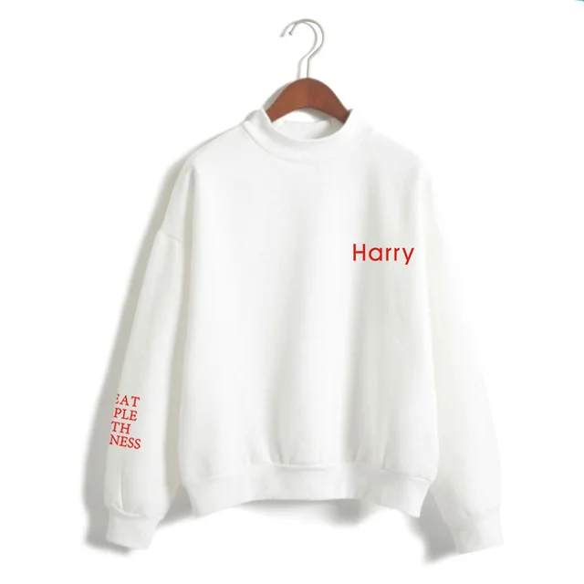 Casual High neck Long sleeved Sweater White - Shop at LoveMi