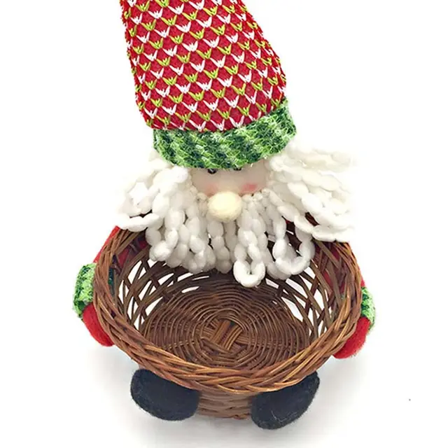 Christmas Decoration Home Storage Basket Santa Snowman Elk Candy Basket Cx4110 Old Mans Basketball - Shop at LoveMi