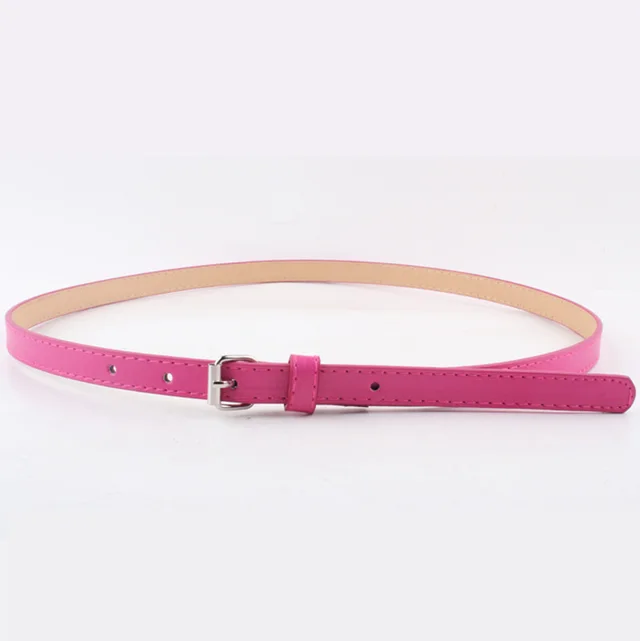 Thin Belt Fashion Belt Small Steel Buckle Belt Rose Red - Shop at LoveMi