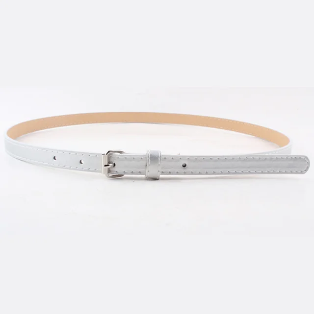 Thin Belt Fashion Belt Small Steel Buckle Belt Silver - Shop at LoveMi