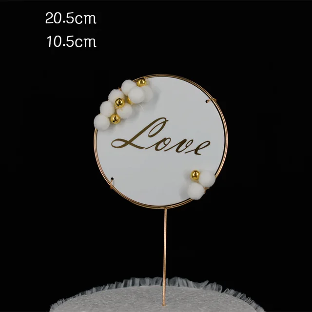 Cake Baking Dessert Table Decoration Acrylic Hair Ball Feather Round Insert Style2 - Shop at LoveMi
