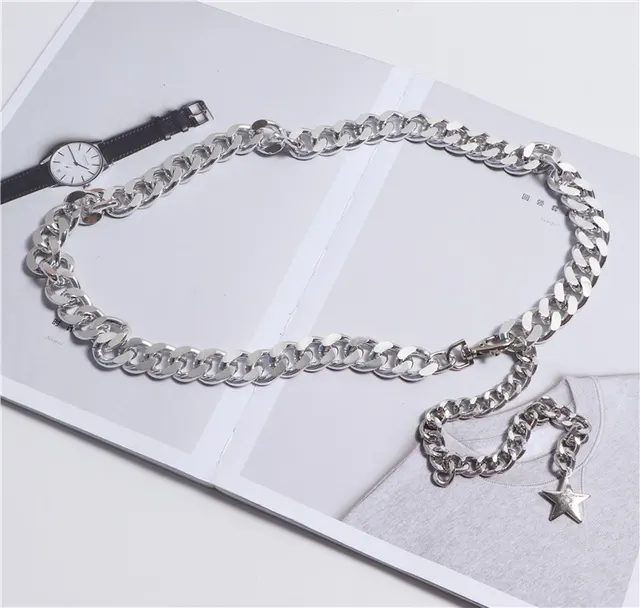 Skirt Shirt Fashion Simple And Versatile Waist Chain Silver - Shop at LoveMi