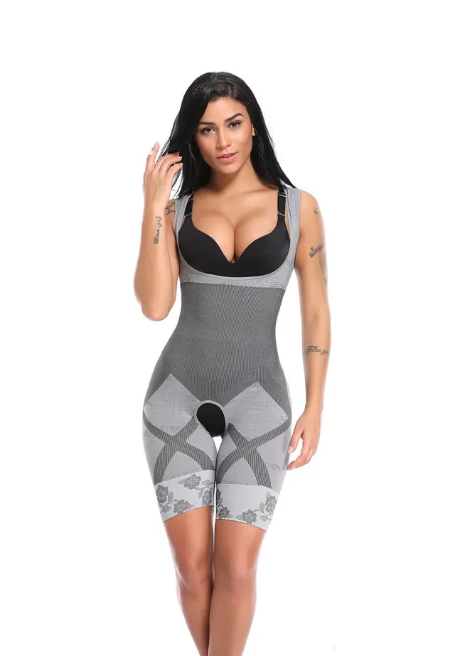Women's Bamboo Charcoal Magic Clothes Shapewear Corset Body Siamese Tight Abdomen Grey - Shop at LoveMi