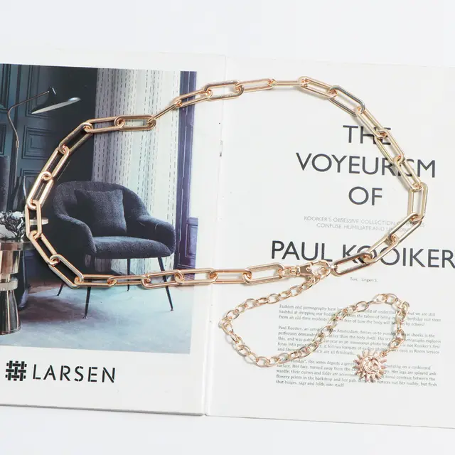 Metal Waist Chain Accessories Women's Thin Jk Belt Chain Trousers Chain Chain Golden - Shop at LoveMi