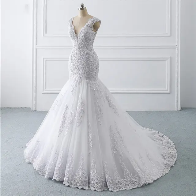 Mermaid Light Wedding Dress Sexy Trailing Luxury Sen Is Thin Bride French Retro White - Shop at LoveMi