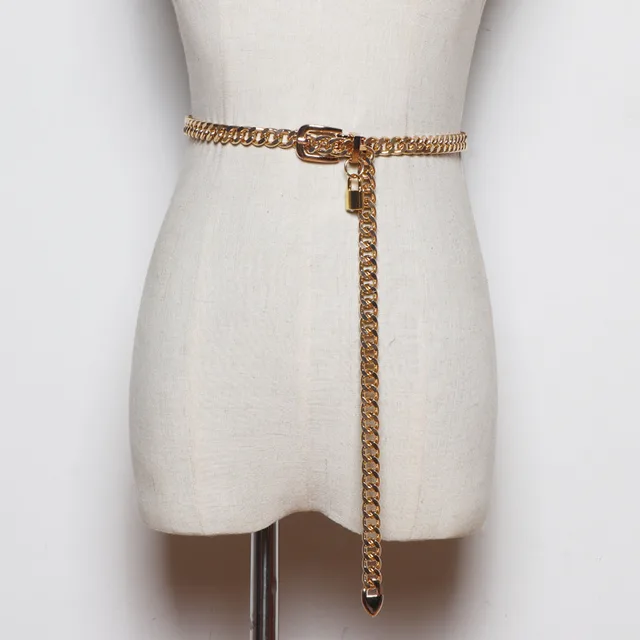 Waist Chain Women's Fine Decorative Dress With Skirt Sweater Chain Chain Metal Belt Gold - Shop at LoveMi