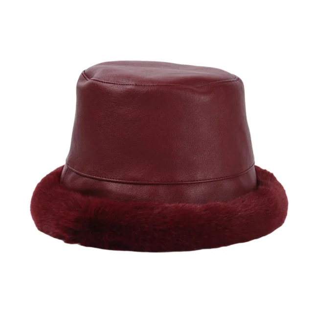 Hat Women New Faux Fur Plush Trim Red Wine - Shop at LoveMi