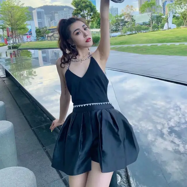 Girls Flower Buds Diamond Waist Skirt Pants Shorts Ladies Loose Sexy Temperament Ladies Black - Shop at LoveMi