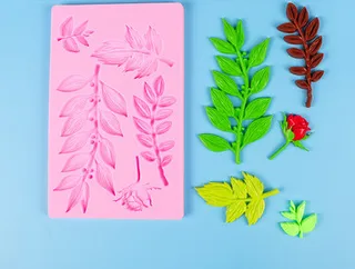 Leaf Fondant Tools Rose Silicone Molds Cake Decorating Cake Molds Chocolate Baking Tools - Pink