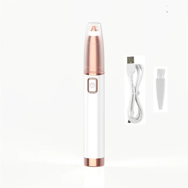 Cross border Electric Eyebrow Trimming Pencil Lady Lipstick Eyebrow Trimmer Pearl White Rechargeable - Shop at LoveMi
