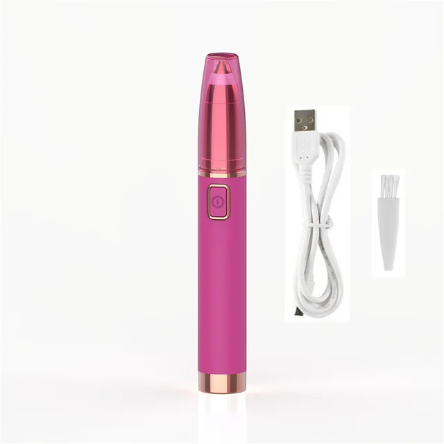 Cross border Electric Eyebrow Trimming Pencil Lady Lipstick Eyebrow Trimmer Rechargeable Peach Powder - Shop at LoveMi