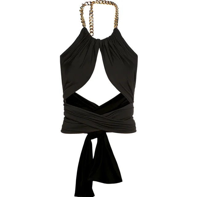 Vest Ins Hollow Strap Design With A Top Inside Black - Shop at LoveMi