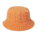 Crossborder Autumnwinter New Woolen Twist Knitted Fisherman Hat - Orange