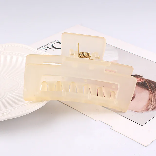 Hair Clip, Headdress, New Hair Clip, Back Head, Simple Hairpin, Large Clip, Shark Clip Cream Yellow - Shop at LoveMi