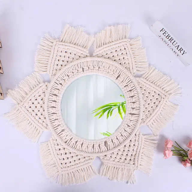 Acrylic Vanity Mirror, Hand woven Nesting Wall Mirror, Bedroom Bathroom Coat Mirror - Shop at LoveMi